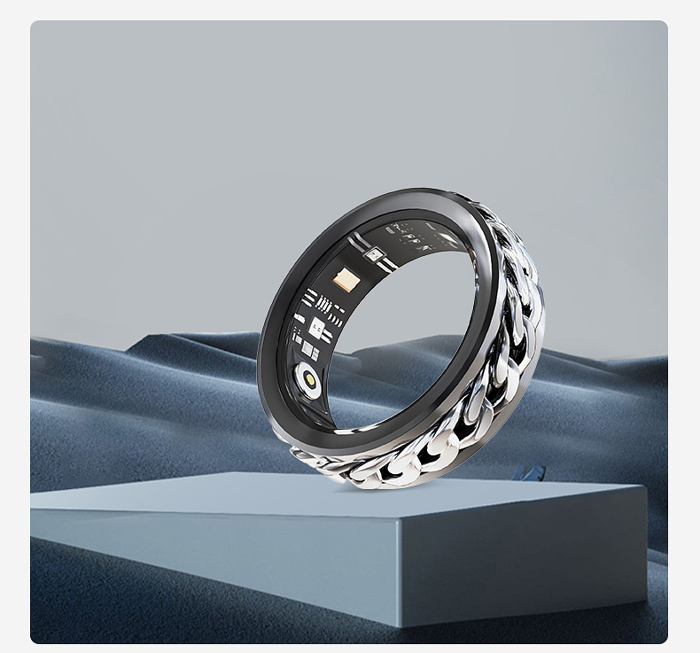Smart Ring Diamond Design IP68 Waterproof Stainless Steel Health Tracker Heart Rate SpO2 Sleep Monitor Model X15 Sports Tracking