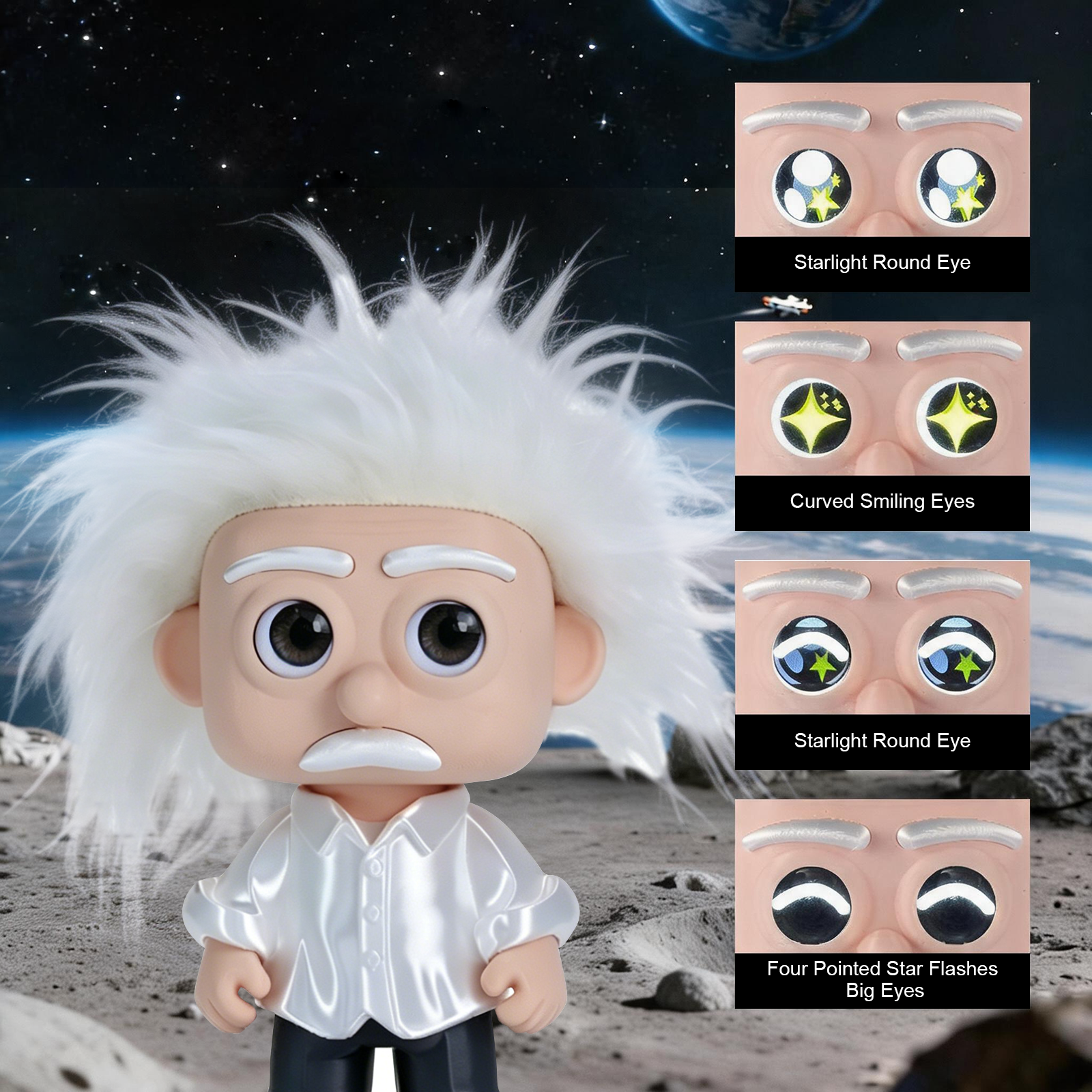 Smart Eco-Friendly Cartoon Companion Robot with AI Chatbot &amp; Multi-Language Talking-Educational AI Science Einstein Figurine