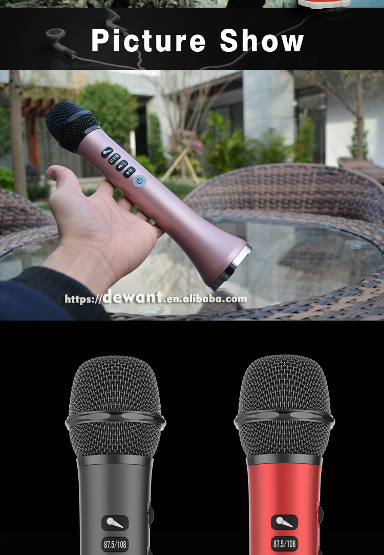 Dewant L-698 15W Powerful Handheld Mini Blue Tooth Karaoke Wireless Microphones With Speaker