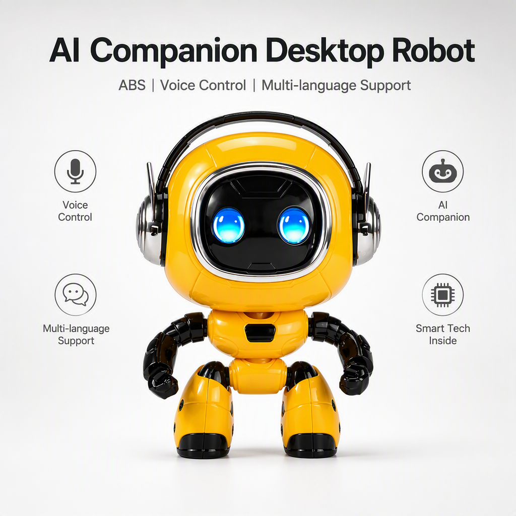 AI Companion Desk Robot Voice Control Smart Desk Device Multi Language Interactive Desktop Assistant