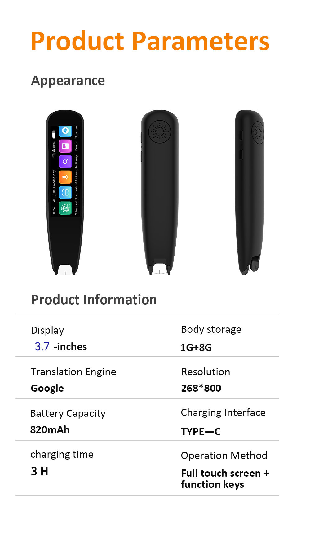 AI Smart Scanning Translator Pen,OCR Text to Speech Digital Dictionary Pen for Students Language Learning 142 Languages